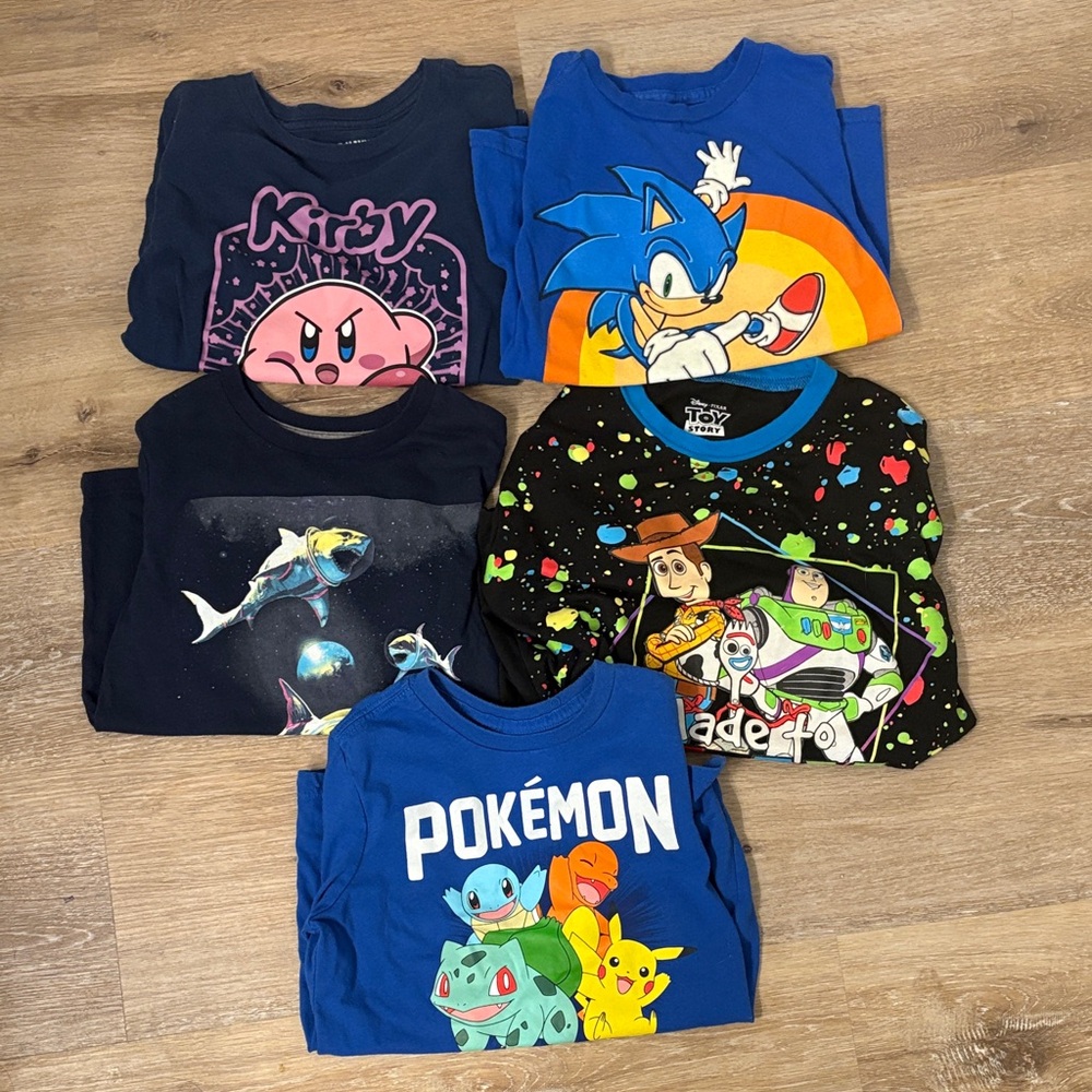 Kids Graphic T-Shirts Set - Blue and Black